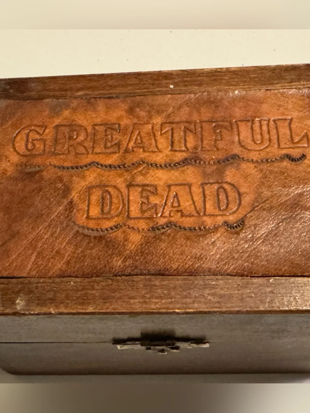 “Greatful” Grateful Dead Rock Band Vintage Hand Made Wooden Trinket Box